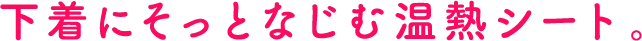下着にそっとなじむ温熱シート。